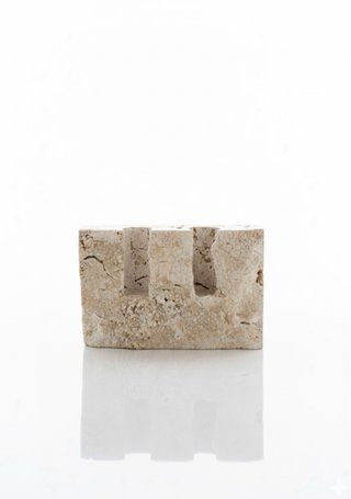 Portavelas de mármol travertino