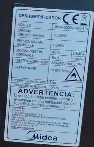 Deshumidificador Midea Blanco