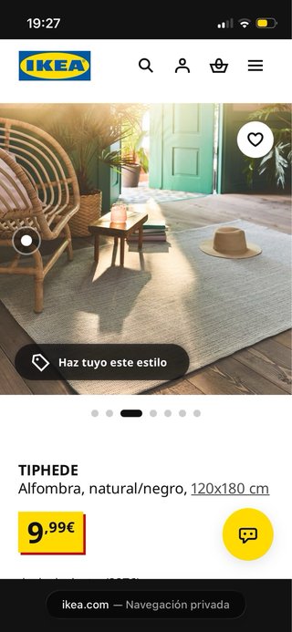 2x Alfombra TIPHEDE IKEA 120x180 cm