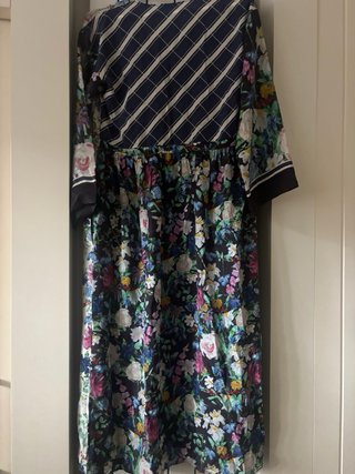 Abito Max Mara in seta taglia S con fiori blu navy