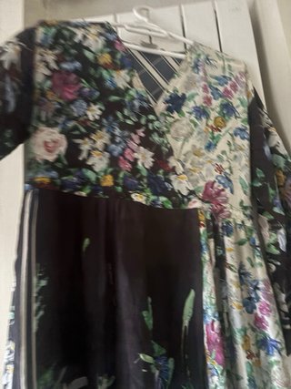 Abito Max Mara in seta taglia S con fiori blu navy