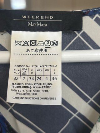 Abito Max Mara in seta taglia S con fiori blu navy