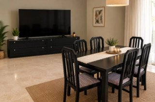 Mesa comedor extensible y 6 sillas y Mesa de Tv