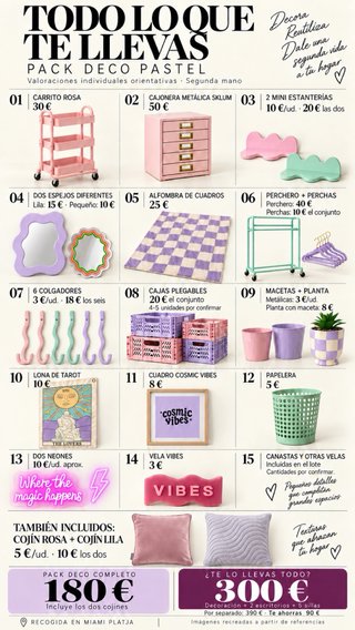 Lote decoración y muebles pastel