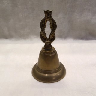 Campana Sobremesa Latón Macizo Asa Nudo Vintage