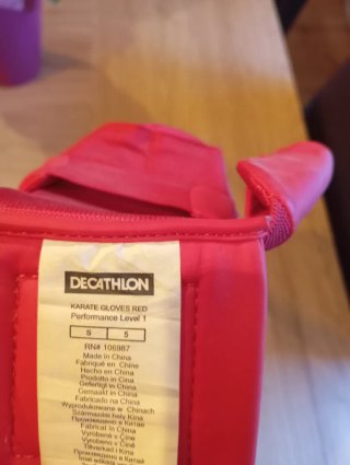Guantes Karate Niño Talla S Domyos Rojos