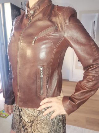 Chaqueta Aviatrix Cuero Marrón Talla M