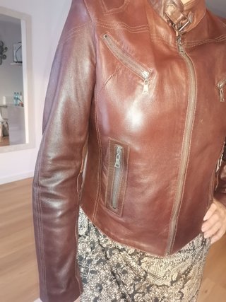 Chaqueta Aviatrix Cuero Marrón Talla M