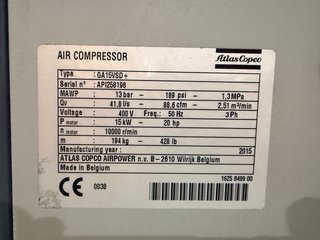 Compresor Atlas Copco GA15VSD+ 15 kW