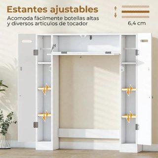 Mueble sobre Inodoro con Armarios y Cajón Blanco