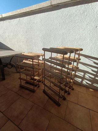 Set 2 Botelleros Madera Vino