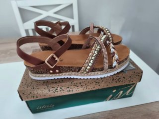 Sandalias Isteria Marrón y Dorado Talla 40