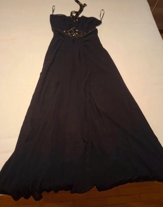 Vestido negro largo lentejuelas