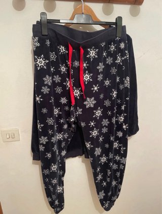 Pijama Invierno C&A Estampado Copos Nieve Talla XL
