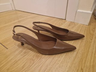 Zapatos Mango Tacón Kitten Marrones