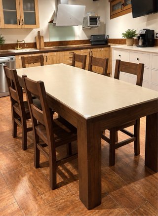 Cocina completa madera y cristal