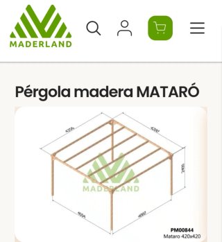 Pérgola Maderland 4.20x4.20x2.40m Madera