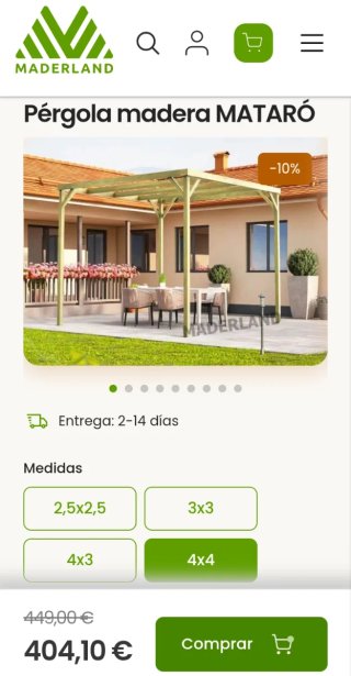 Pérgola Maderland 4.20x4.20x2.40m Madera
