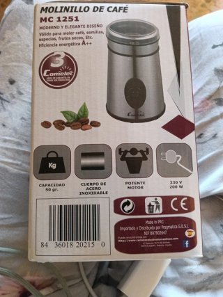 Molinillo Café Frutos secos 200W ENERGÍA A++Nuevo
