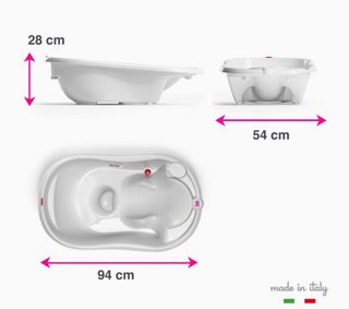 Bañera bebé Okbaby con adaptadores.