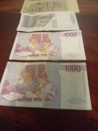 Set 4 Banconote Lira Italiana Collezionismo