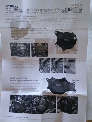Tapas protectoras GBRacing Yamaha 700