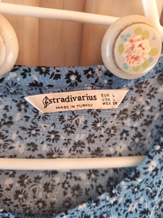 Vestido largo estampado floral azul Talla L