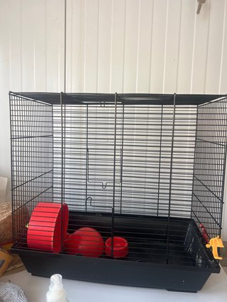 Jaula hámster/pájaro con accesorios