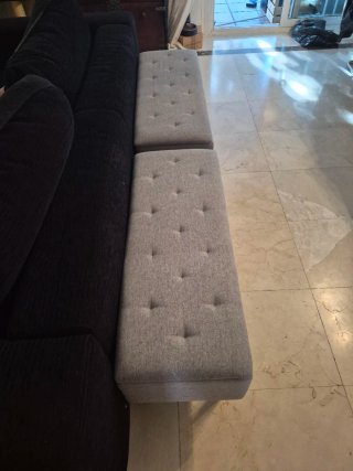 Banco arcón pie de cama beige