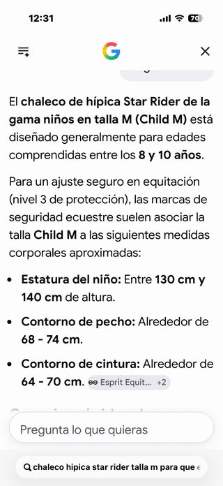 Chaleco Hípica Smart Rider Negro Talla M
