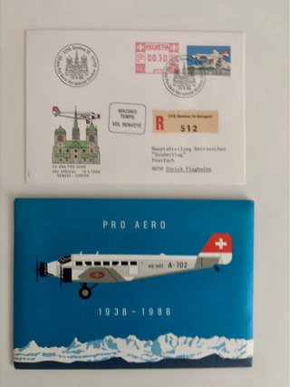 Colección Sobres Primer Día Pro Aero Suiza