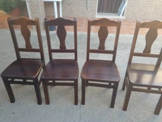 Juego de 4 sillas de comedor de madera oscura