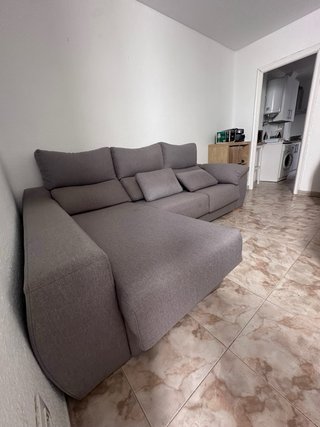 Sofá Chaiselongue Ikea Gris Tela
