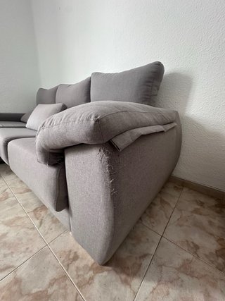 Sofá Chaiselongue Ikea Gris Tela