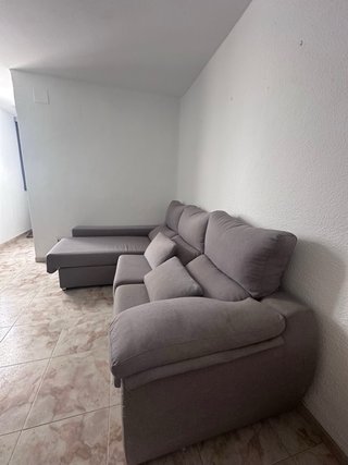 Sofá Chaiselongue Ikea Gris Tela