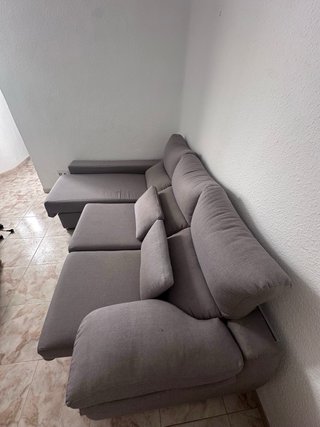 Sofá Chaiselongue Ikea Gris Tela