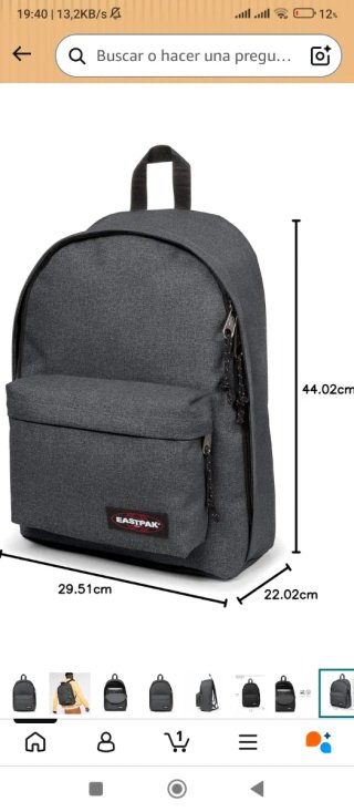 Mochila Eastpak gris oscura para portátil