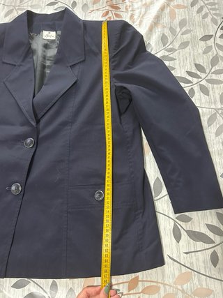 Blazer vintage donna lana oversize blu