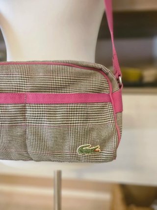 Borsa a tracolla Lacoste fantasia plaid rosa