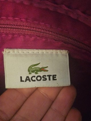 Borsa a tracolla Lacoste fantasia plaid rosa