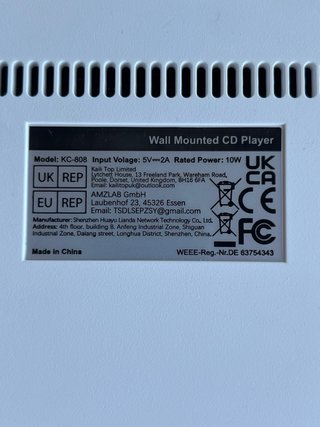 Reproductor de CD KC-808 blanco con altavoces