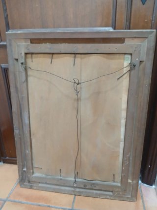 Espejo antiguo dorado marco tallado
