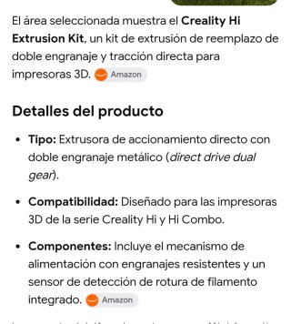 Eje direccional Creality para impresora 3D