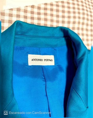 Traje Sastre Antonio Pernas Azul Turquesa T-40