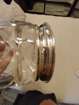 Jarra y Vaso Cristal Tallado plata