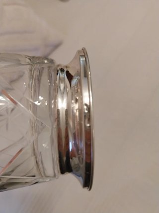 Jarra y Vaso Cristal Tallado plata