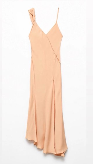 Vestido largo asimétrico, Victoria Beckham Mango