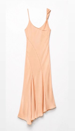 Vestido largo asimétrico, Victoria Beckham Mango