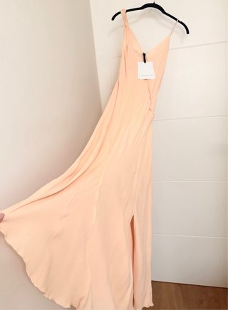 Vestido largo asimétrico, Victoria Beckham Mango
