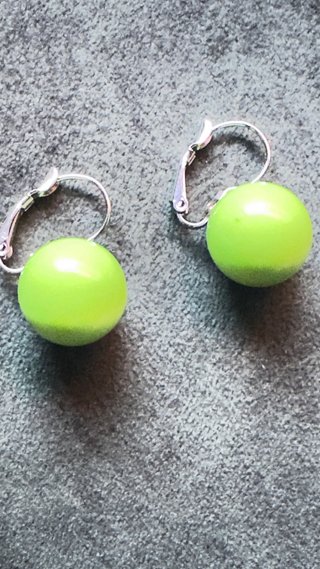 Pendientes Lima Bolas Verdes